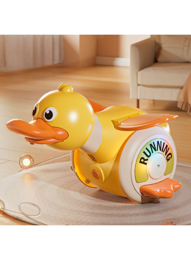 ماكدو لعبة بط صغير يزحف مع أضواء وموسيقى - حركة واقعية، تشجيع على قضاء الوقت على البطن وخطواته الأولى، مثالية للأطفال من عمر 3 إلى 18 شهرًا، هدية مثالية للأولاد والبنات - Image 3