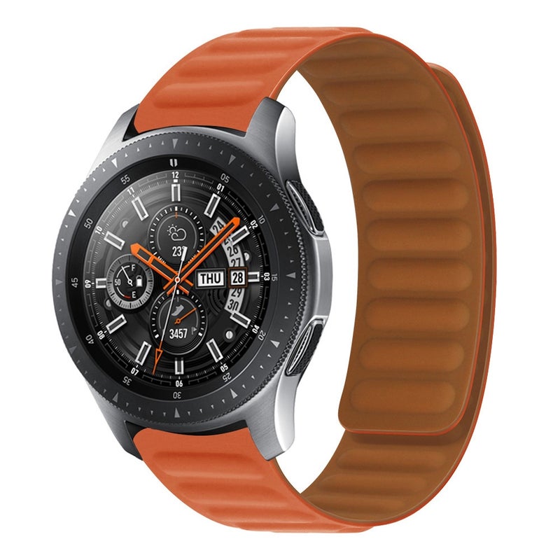 erorex 22Mm Silicone Magnetic Watch Band For Honor Watch Gs3 / Magic(Orange Red) - Image 1