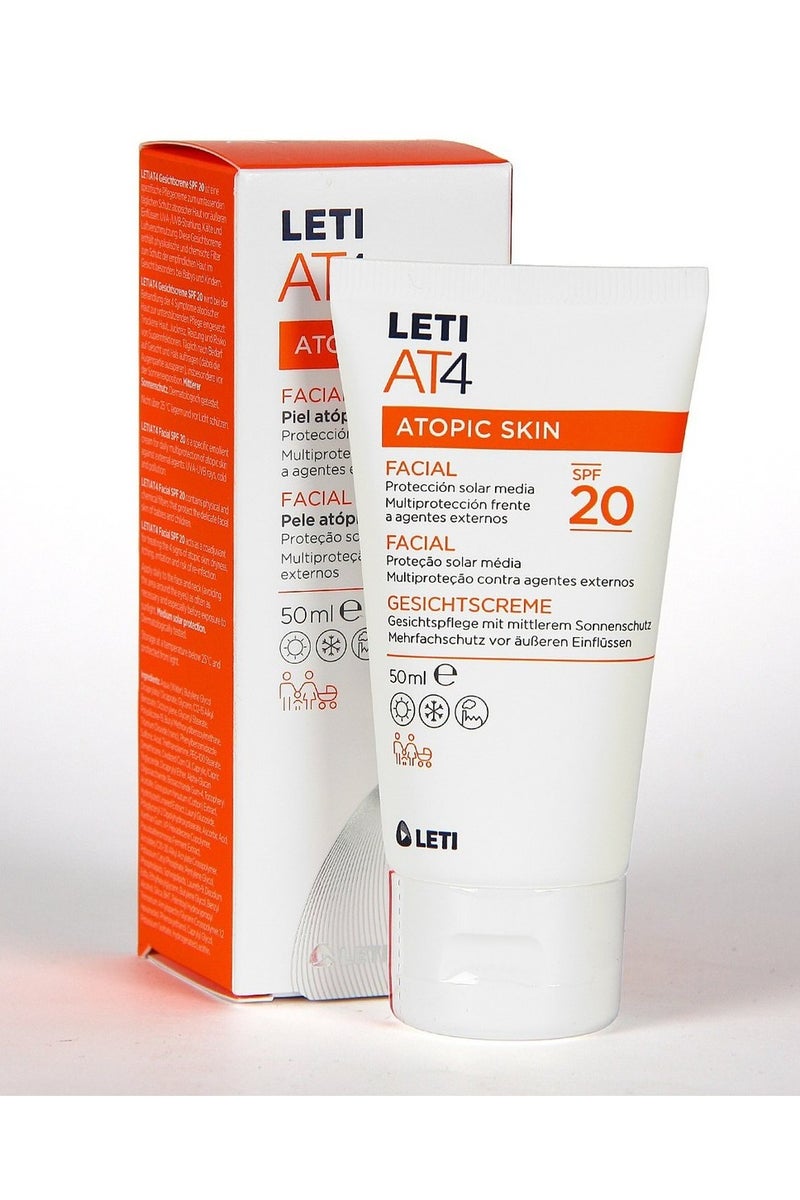 Leti Letiat4 Atopic Skin Defense Facial Cream with SPF50 + 50ml - Image 2