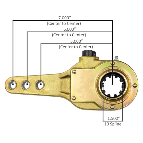 World American WAKN47001 Air Brake Manual Slack Adjuster 1.5"-10 Spline 5"-6"-7" Arm Span Fit for Heavy-Duty Trucks, Haldex/Midland Style, Compatible for Meritor, Bendix, Freightliner Replaces KN47001 - Image 2