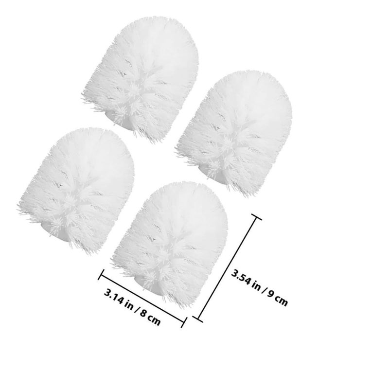 White Plastic Toilet Brush Replacement Heads 4 Pack for Home Hotel Cleaning - Image 3