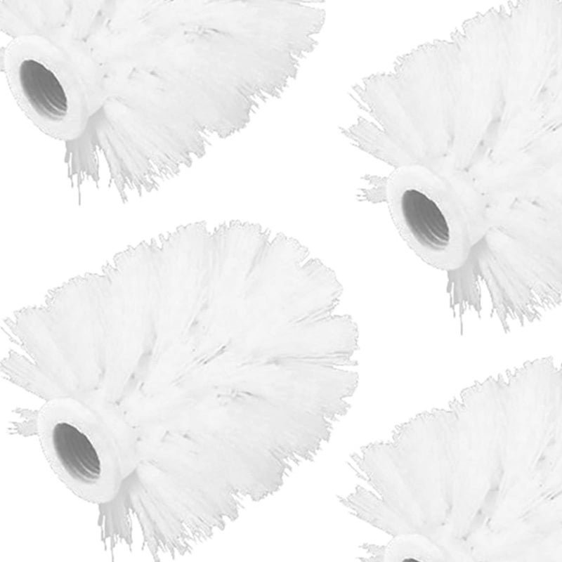 White Plastic Toilet Brush Replacement Heads 4 Pack for Home Hotel Cleaning - Image 4