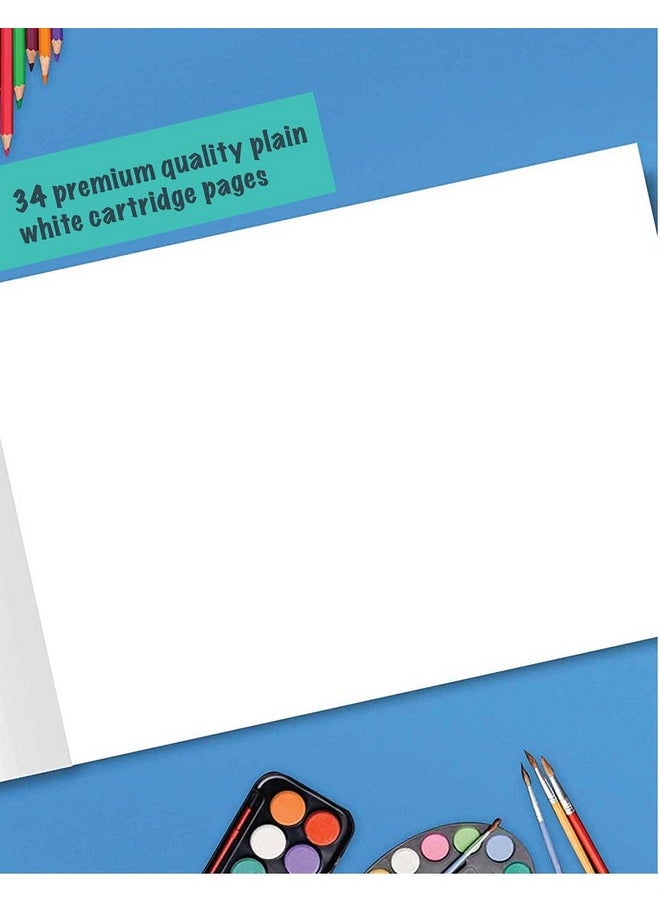 TARGET PUBLICATIONS Jumbo Drawing Book for Kids, Artists | Big Plain Sketch Pad for Artists, Children, Students | 34 White Blank Unruled Pages | 37 x 27 cm | Soft Cover | Sketching, Colouring, Painting | Set of 3  - Image 2