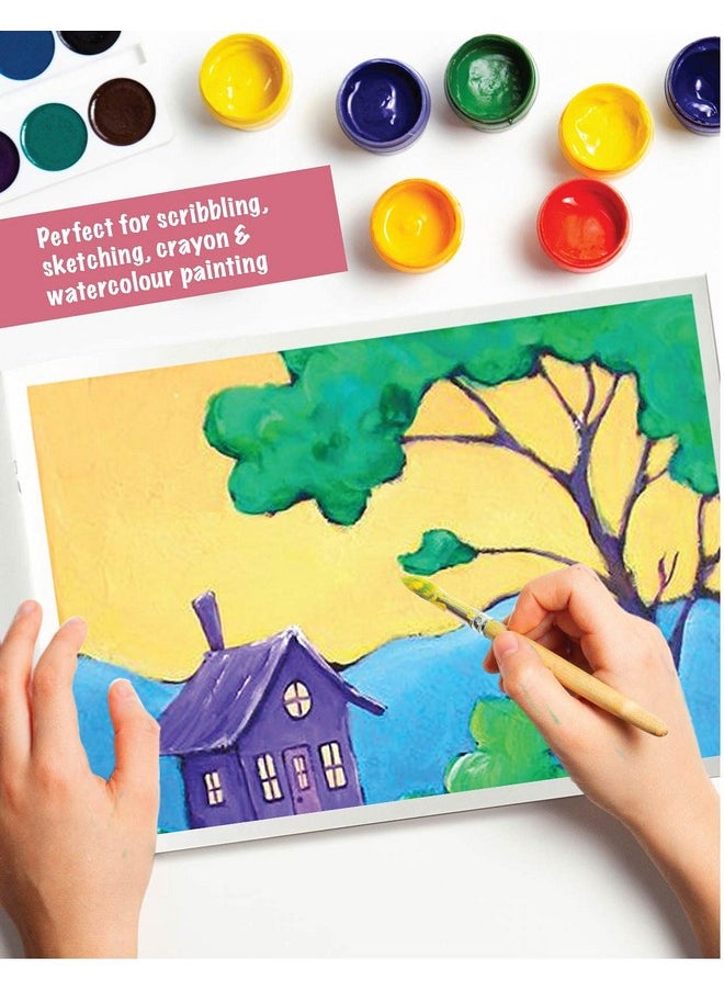 TARGET PUBLICATIONS Jumbo Drawing Book for Kids, Artists | Big Plain Sketch Pad for Artists, Children, Students | 34 White Blank Unruled Pages | 37 x 27 cm | Soft Cover | Sketching, Colouring, Painting | Set of 3  - Image 4