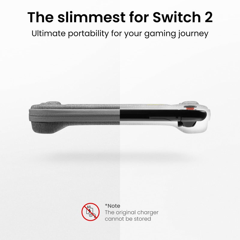 tomtoc Slim Carrying Case for Nintendo Switch 2 Model 2025, Odorless Felt Protective Hard Shell with 12 Game Card Slots, Portable Travel Storage Case with Original Patent and Military Grade Protection - Image 3