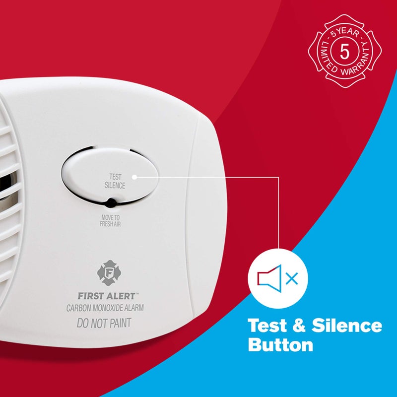 FIRST ALERT CO400-3 Carbon Monoxide Detector, Battery Operated, White , 3-Pack -CO400-3 - Image 5