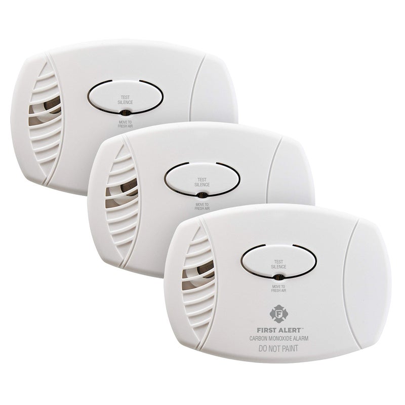 FIRST ALERT CO400-3 Carbon Monoxide Detector, Battery Operated, White , 3-Pack -CO400-3 - Image 1
