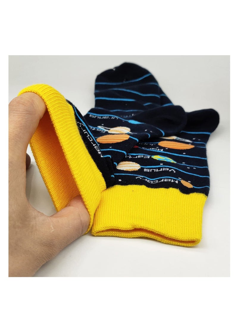 Captaintech Funny Colorful Dress Socks, Fun Novelty Universe Pattern Cotton Crazy Design Socks for Man Kids  - Image 4