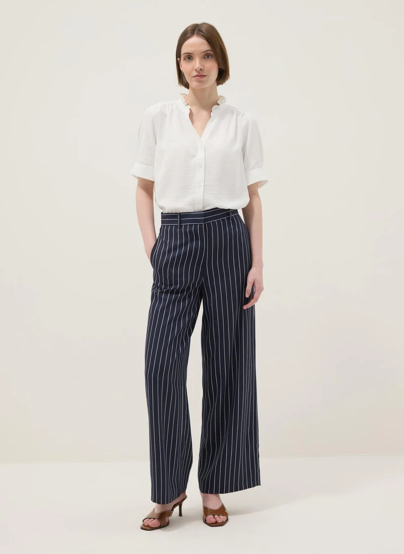 او في اس OVS White Short Sleeve Pure Cotton Shirt Regular Fit