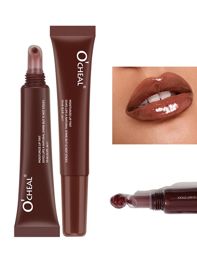 OCHEAL Moisturize Lip Tint - Nude Lip Gloss Hydrating Smooth Gloss Tinted Lip Balm Transparent Lip Care Reduce Drying Moisturize Long Lasting Nourishing Non Sticky Fresh Texture & Dry Lips Care Plumper #04 - Image 1