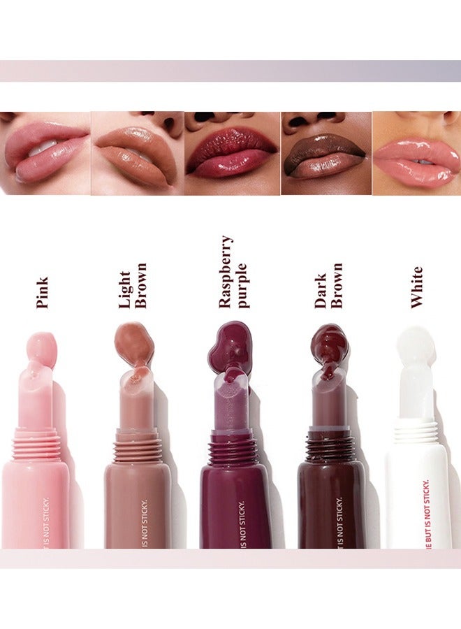 OCHEAL Moisturize Lip Tint - Nude Lip Gloss Hydrating Smooth Gloss Tinted Lip Balm Transparent Lip Care Reduce Drying Moisturize Long Lasting Nourishing Non Sticky Fresh Texture & Dry Lips Care Plumper #04 - Image 5