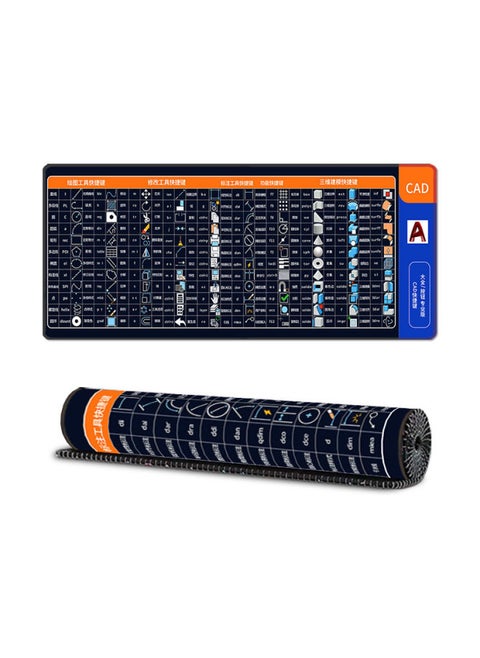 Multilingual Shortcut Mouse Pad Office Oversized Lock Edge Desktop Non-Slip Computer Mouse Pad For One Generation-Color:300*800*2 Mm-Pattern:Chinese [cad Graphic Version]