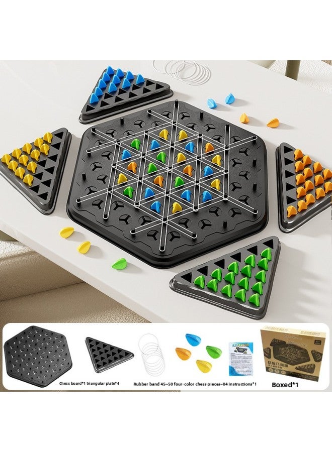 لعبة الشطرنج الهندسية المتسلسلة، لعبة الشطرنج المثلثة، لعبة الطاولة، تدريب الأربطة المطاطية، تمرين تفاعلي عائلي، ألعاب التفكير