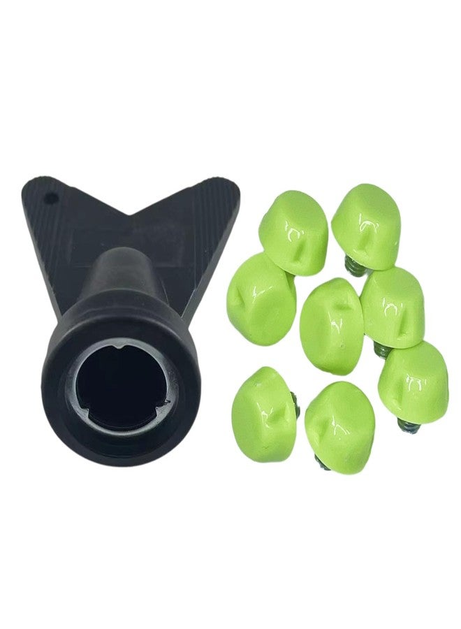 RYUJNDK 12Pcs Plastic Football Studs Set, Golf Shoe Spikes Replacements 7mm Soccer Studs with Wrench for Firm Surfaces Outdoor Athletic Training, Green - Image 1
