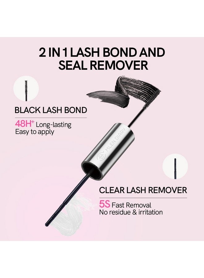 MLEN DIARY مزيل لاصق الرموش ومانع التسرب 2 في 1 لاصق ومزيل للرموش الفردية لاصق الرموش ومانع التسرب مقاوم للماء ويدوم طويلاً مزيل الرموش سريع الإزالة 5 ثوانٍ بدون بقايا - Image 3