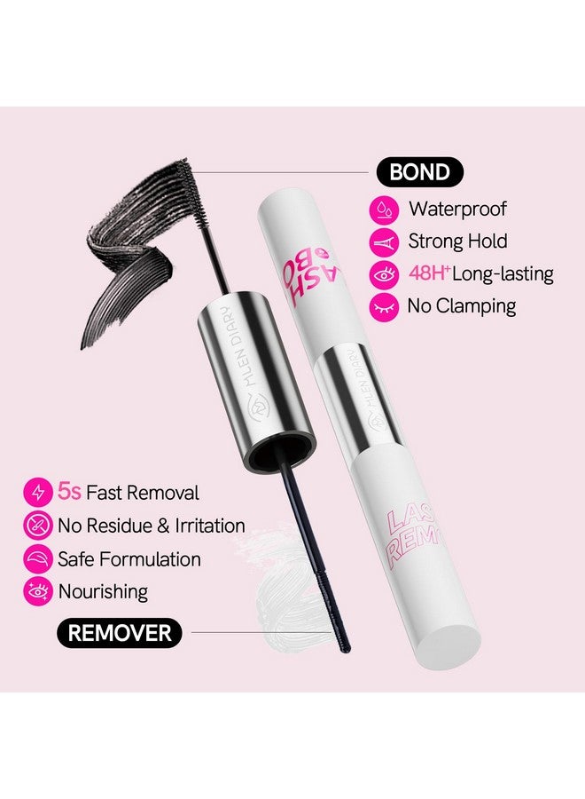 MLEN DIARY مزيل لاصق الرموش ومانع التسرب 2 في 1 لاصق ومزيل للرموش الفردية لاصق الرموش ومانع التسرب مقاوم للماء ويدوم طويلاً مزيل الرموش سريع الإزالة 5 ثوانٍ بدون بقايا - Image 2