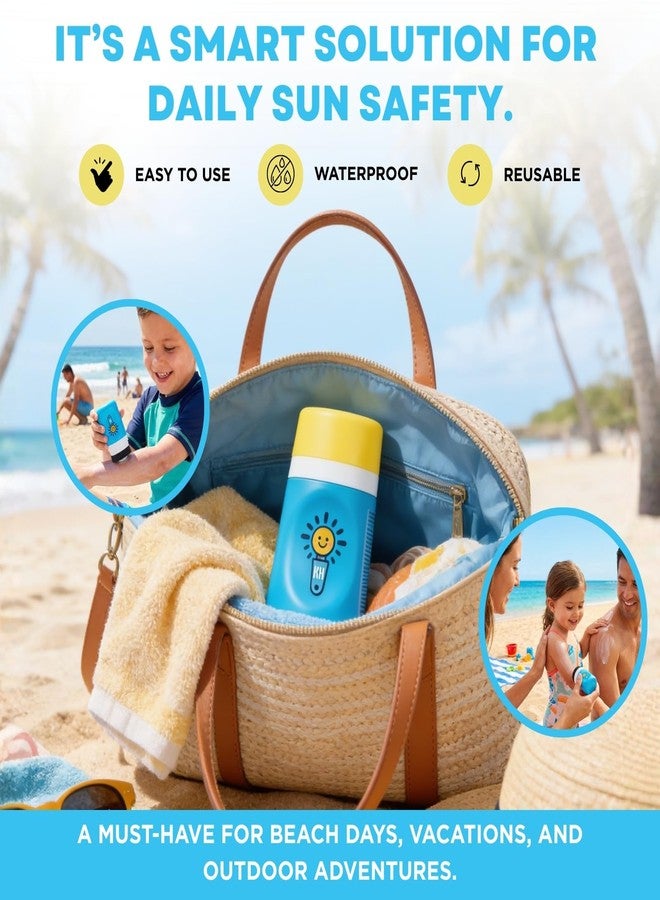 Khen Sunscreen Applicator With Broad Spectrum SPF 50+ Sunscreen UVA/UVB Protection, Water-Resistant 5oz - Kids, Adults & Families, Refillable Roll on Sponge Spill Easy Application, Paraben Dye & Tear Free - Image 4