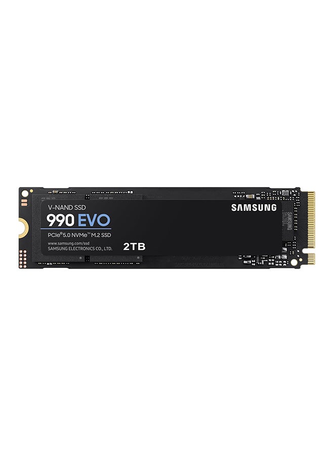 سامسونج 990 EVO NVMe M.2 SSD 2 تيرابايت، PCIe 4.0 x4 / PCIe 5.0 x2، NVMe 2.0 (2280)، قراءة 5000 ميجابايت/ثانية، كتابة 3200 ميجابايت/ثانية، SSD داخلي للألعاب وتحرير الرسومات، MZ-V9E2T0BW - Image 1