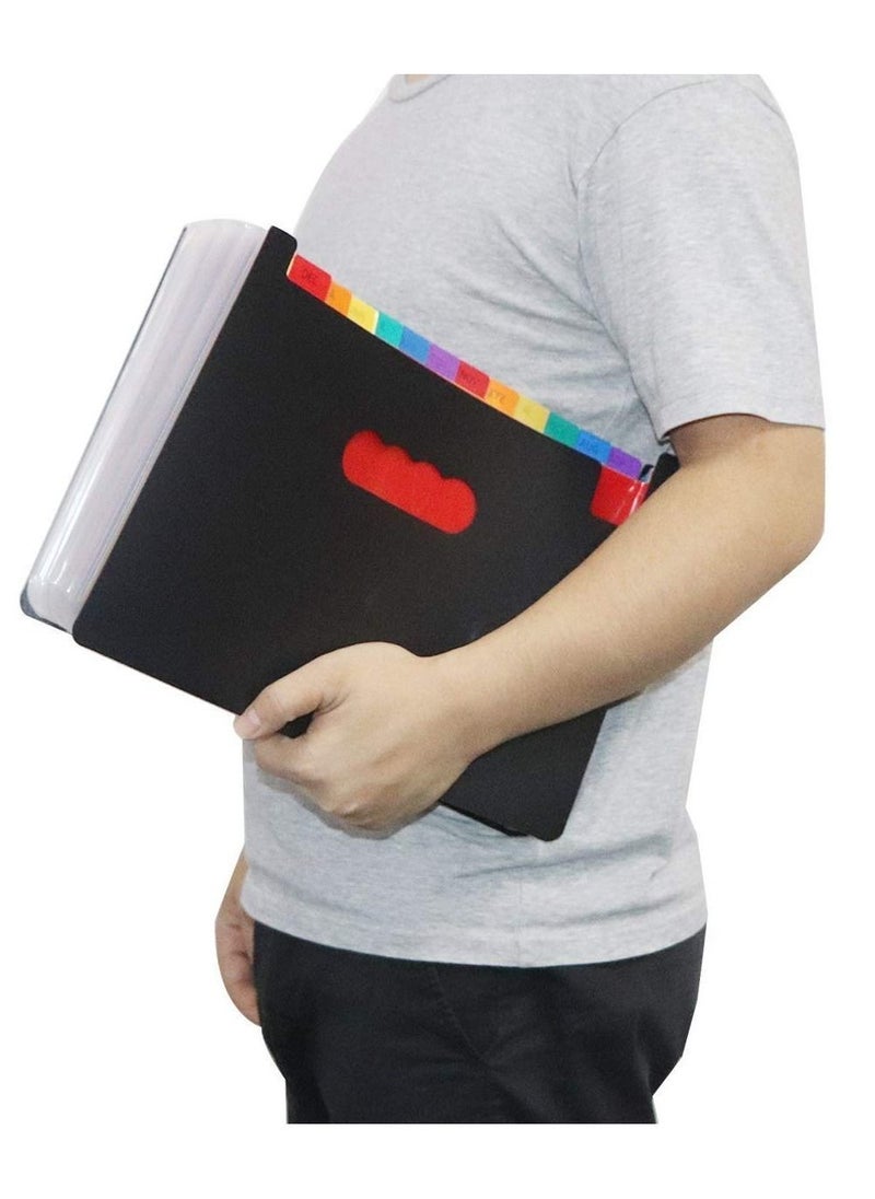 Generic - 24 Pockets File Folder Multicolour Stand Expandable Portable Accordion A4 File Rainbow Document Bag Office School Supplies - Image 1