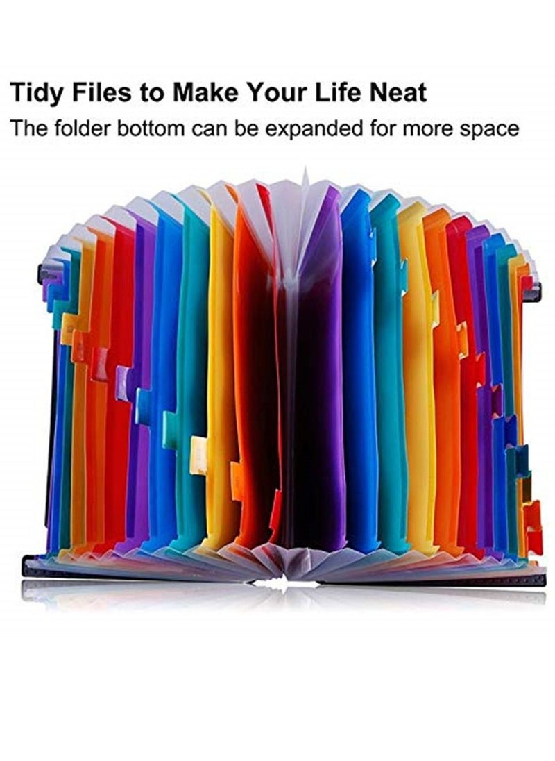 Generic - 24 Pockets File Folder Multicolour Stand Expandable Portable Accordion A4 File Rainbow Document Bag Office School Supplies - Image 1