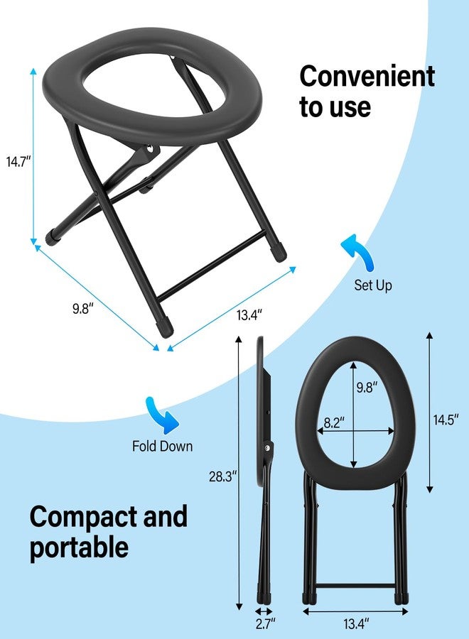 PAHTTO Portable Camping Toilet for Adults, Porta Potty for Camping with Removable Plastic Ring and 15 Disposable Toilet Bags, Folding Toilet for Camping, Hiking, Fishing, Road Trips, RV Travels, Emergency - Image 4