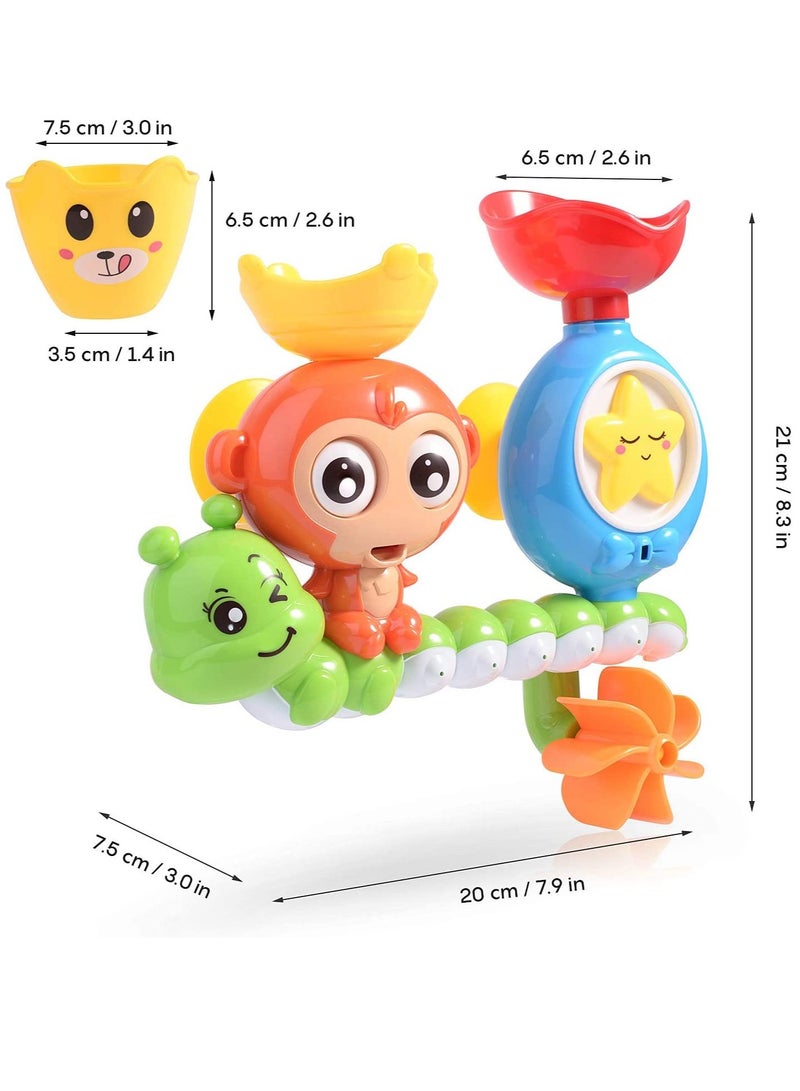 Bath Toy Bathtub Toy Waterfall Water Station with One Stackable Cups Fountain Water Shower Toy for Babies and Kids Gift - Image 4