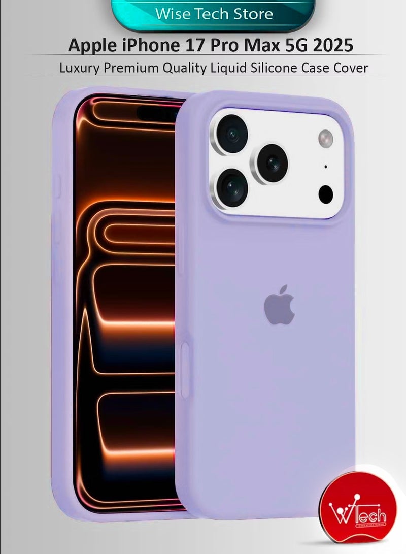 Wtech Apple iPhone 17 Pro Max 5G 2025 Luxury Premium Quality Liquid Silicone Case Cover (MCRPSN) - Lavender