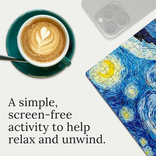 91Knots Vincent Van Gogh's-Starry Night Wooden Jigsaw Puzzle (140 Pieces) for Adults and Kids-Masterstroke Collection | Brain Booster Games & Toys for Above 5+ Years | Birthday Gift for Kids - Image 2