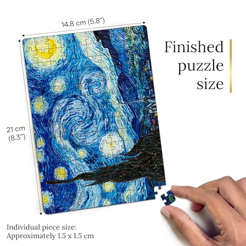 91Knots Vincent Van Gogh's-Starry Night Wooden Jigsaw Puzzle (140 Pieces) for Adults and Kids-Masterstroke Collection | Brain Booster Games & Toys for Above 5+ Years | Birthday Gift for Kids - Image 5