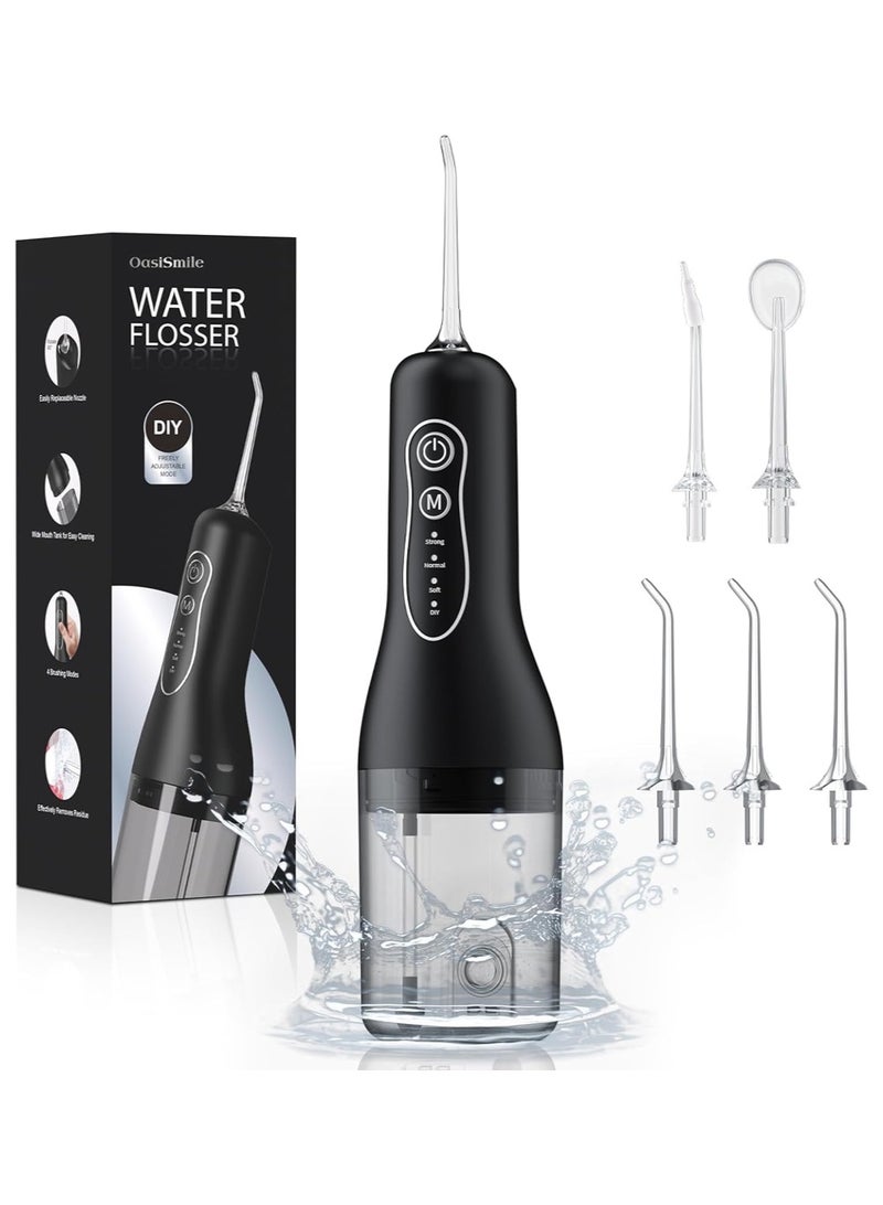 CAYGA Water Flosser for Teeth Cleaning, 260ML Portable Cordless Oral Irrigator with DIY Strength, 4 Cleaning Modes, IPX7 Waterproof Rechargeable Water Dental Pick Flosser for Home, Travel - Image 1