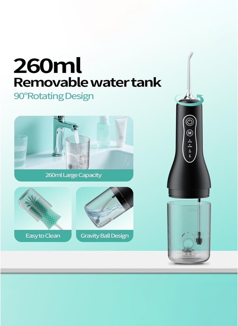 CAYGA Water Flosser for Teeth Cleaning, 260ML Portable Cordless Oral Irrigator with DIY Strength, 4 Cleaning Modes, IPX7 Waterproof Rechargeable Water Dental Pick Flosser for Home, Travel - Image 5