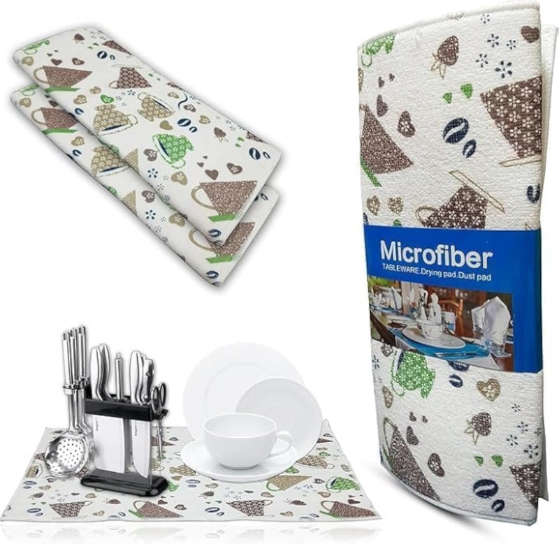 Microfiber Cleaning Cloths Kitchen Towels Reusable Cleaning Pads 50x40cm Quick Dry Absorbent Multipurpose Cloth For Home Dishes Glass Surfaces (Coffe)