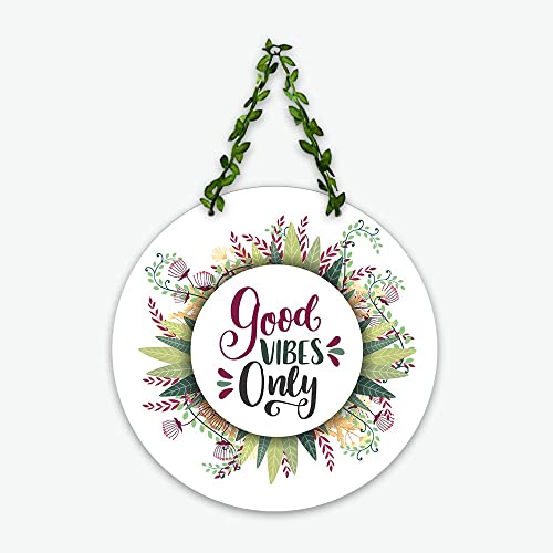 Artvibes Good Vibes Only Decorative Wall Hanging Wooden Art | Quotes Decor Item | Wall Illustrations | Office Wall Decoration Items | Wall Art Print | Inspirational quotes | Gift Items (WH_8211N) - Image 1