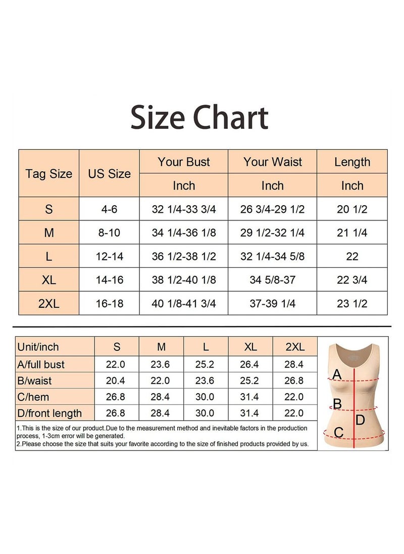 SYOSI - Women's Tummy Control Shapewear Tank Tops 2 Pack Seamless Compression Camisole Slimming Body Shaper (L) - Image 1