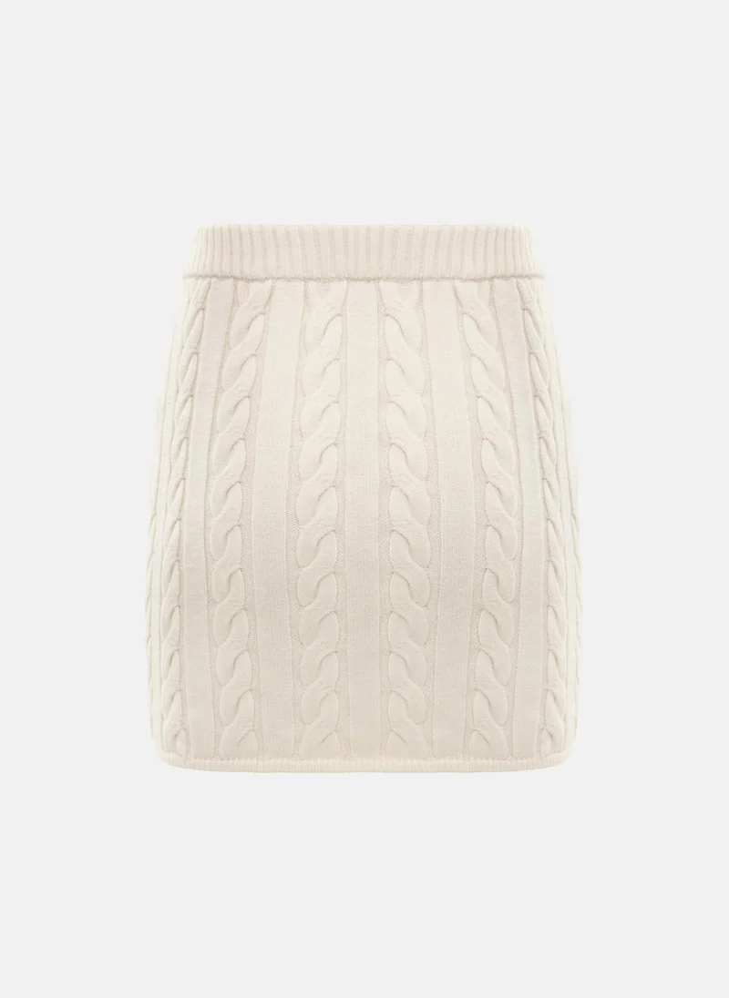 Lichi  Straight textured knitted mini skirt for Women | Best Price UAE