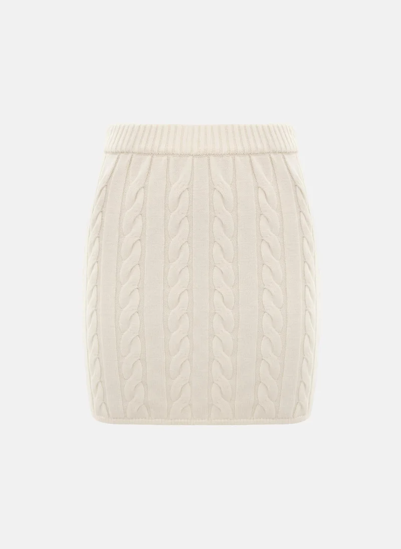 Lichi Straight textured knitted mini skirt