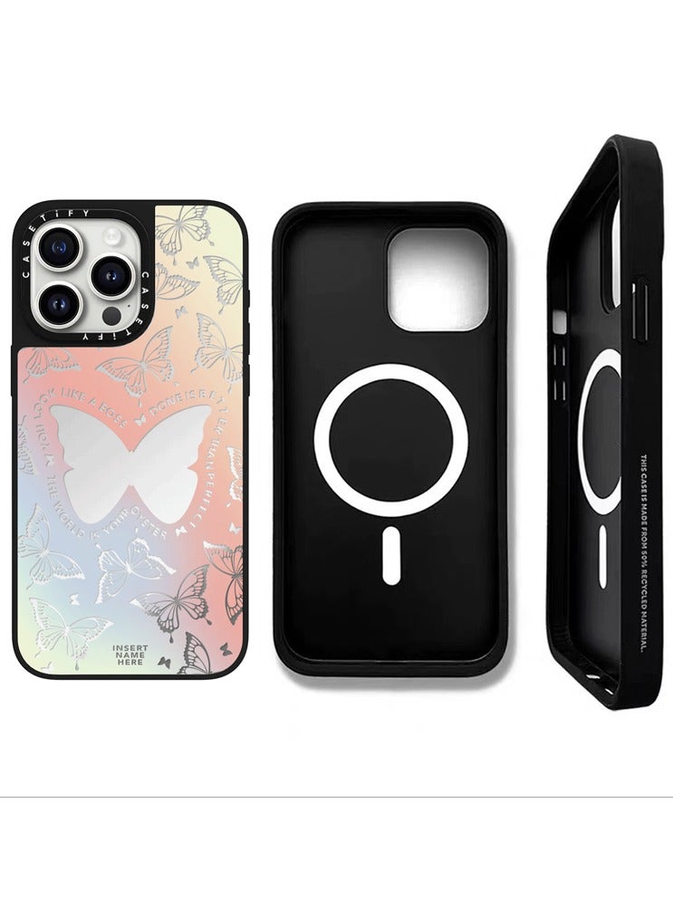 Casetify For iPhone 14 Pro Max/15 Pro Max/16 Pro Max Case Butterfly Pattern Magnetic Adsorption Phone Cover - Image 2
