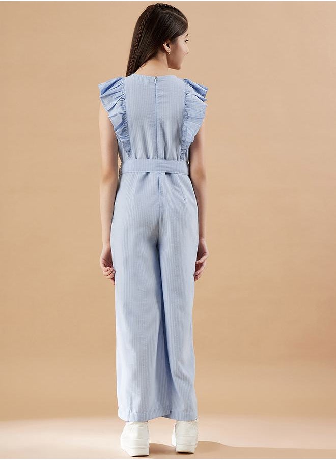 Styli - Ruffle Trim Knit Jumpsuit - Image 1