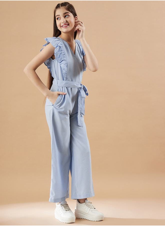 Styli - Ruffle Trim Knit Jumpsuit - Image 1