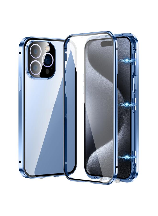 S-TOP Case For iPhone 15 Pro Max Magnetic Double-buckle HD Tempered Glass Phone Case - Image 1