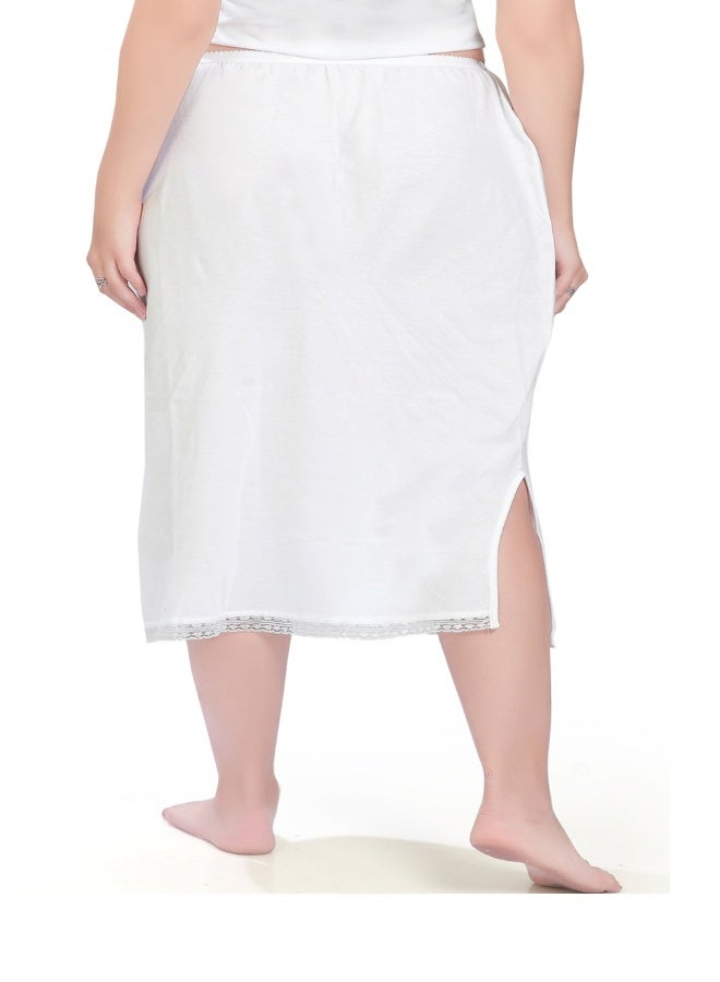 mybody MyBody Maxi Inskirt Pack1 White Cotton Underskirt for Women | Breathable Inner Skirt for Abaya, Gown & Maxi Dress | Comfortable Modest Wear with Elastic Waistband | Sizes S to 3XL | Soft Daily Innerwear Layer  - Image 2