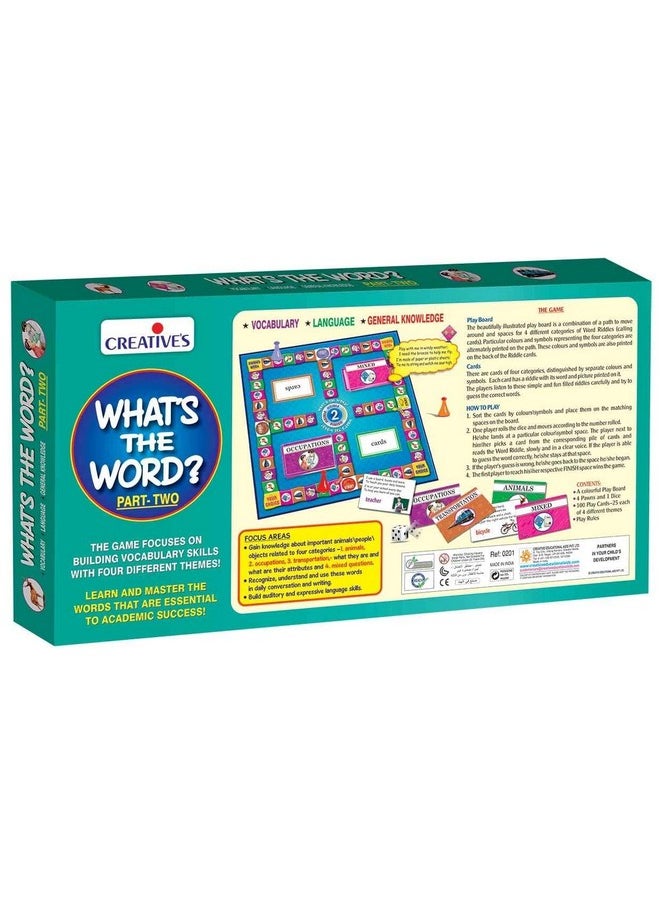 Creative's - Creative's What's The Word Part - 2 | Educational Vocabulary Learning & Family Board Game | Learning New Words | General Knowledge | Gift Pack for 6 & Up Kids - Image 1