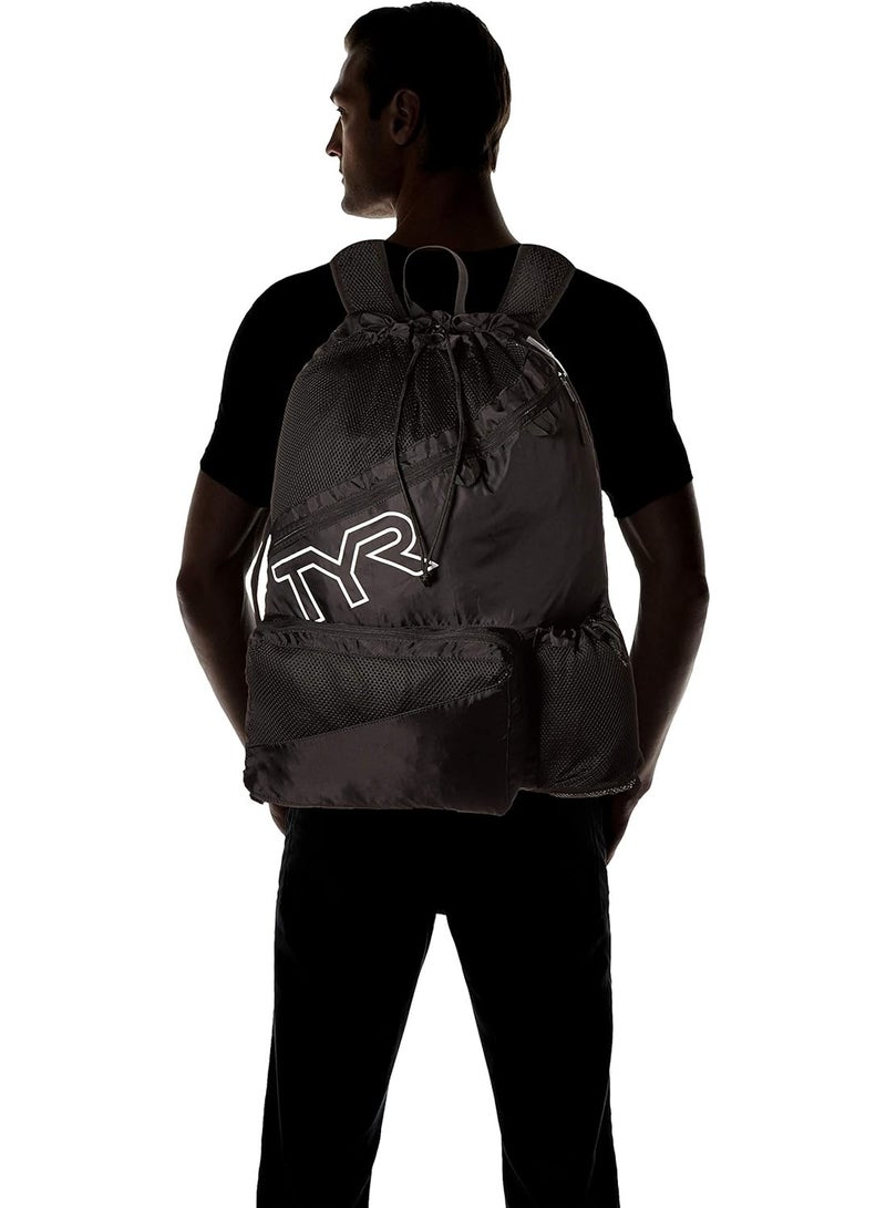 TYR Elite Team Mesh Backpack, Black, one Size - Image 4