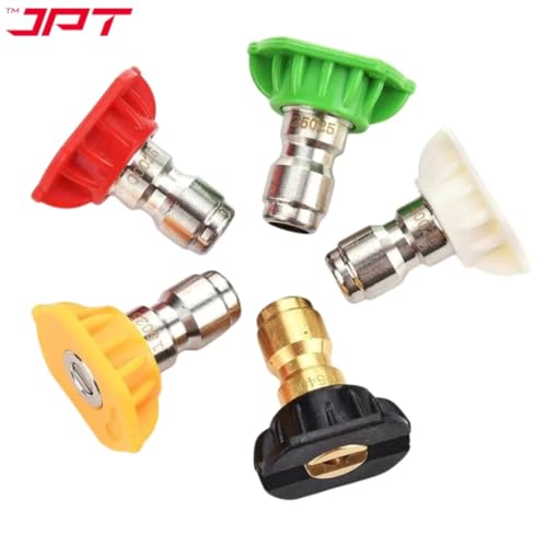 JPT 5-Piece 1/4-Inch Quick Connect Universal Pressure Washer Nozzle Tips with 0°, 15°, 25°, 40°, 65° Degrees Nozzle - Image 3