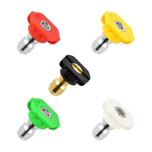 JPT 5-Piece 1/4-Inch Quick Connect Universal Pressure Washer Nozzle Tips with 0°, 15°, 25°, 40°, 65° Degrees Nozzle - Image 2