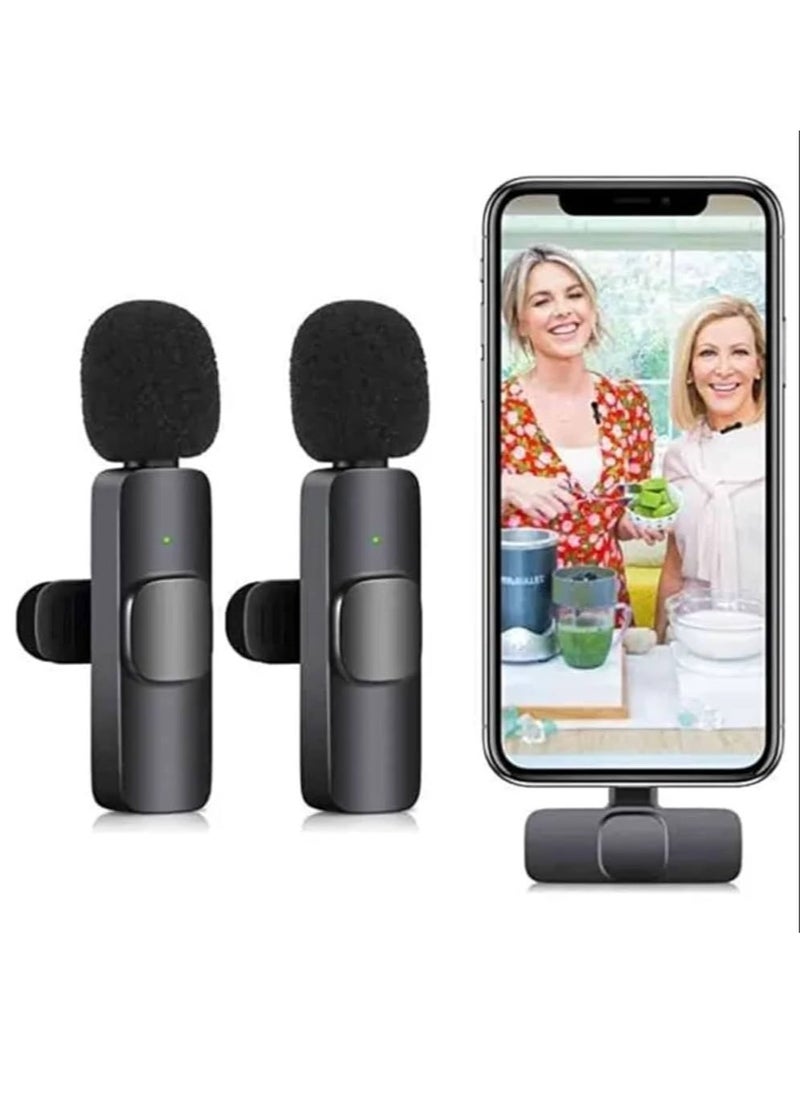 K9 - Dual Noise Reduction Wireless Bluetooth Microphone for Video Recording and Live Streaming with Mic Receiver for iPhone and Android Phones - Image 1