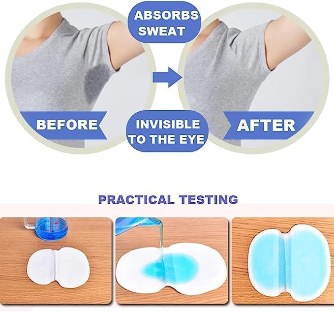 Kapida Sweat Pads For Underarms Disposable Highly Absorbent Sweat Pads Cotton Anti Allergic, Anti Bacteria, Anti Smell Disposable Underarm Perspiration Pad for Men and Women (pack of 10) - Image 3
