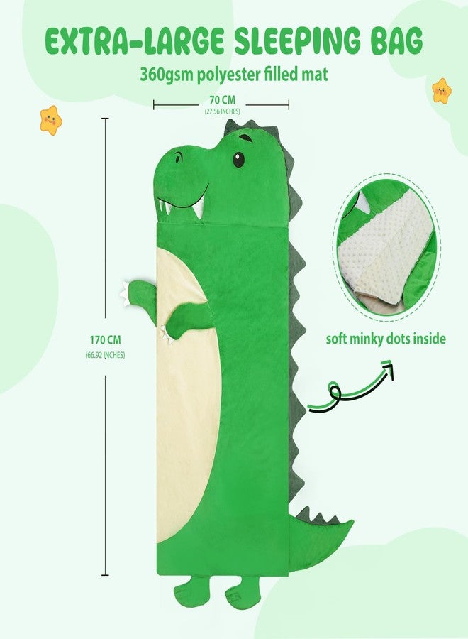 Decalsweet Kids Sleeping Bag Soft Plush Toddler Nap Mat with Pillow for Boys Girls Large 67 * 27.5 Inch Sleeping Mat for Daycare Preschool Kindergarten - Image 2