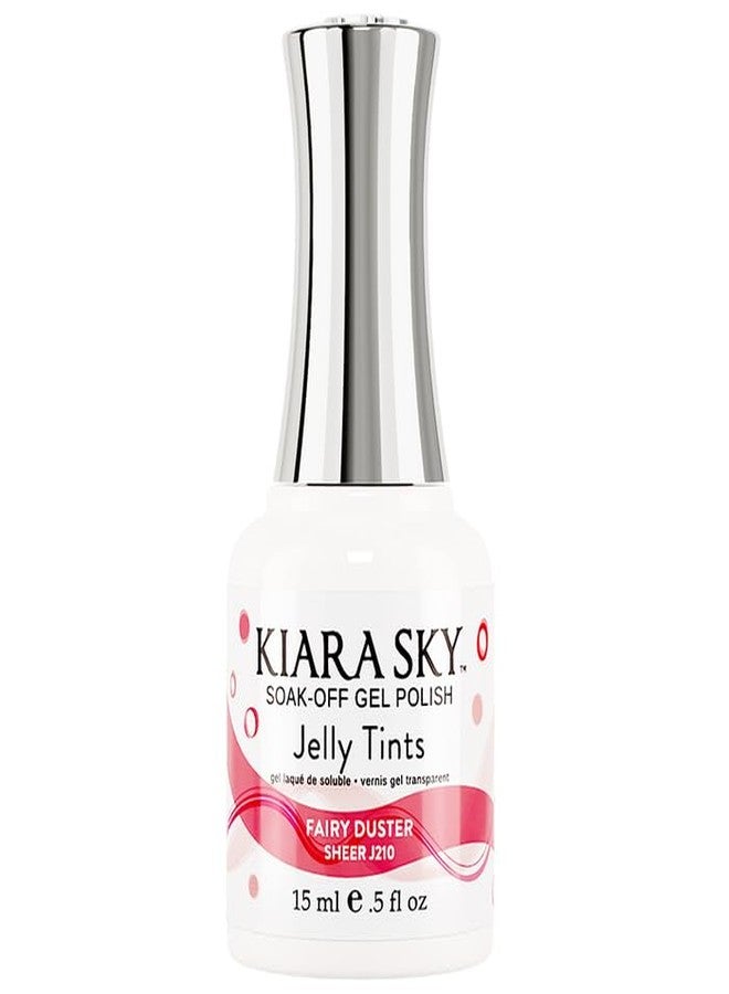 KIARA SKY Jelly Tints Soak Off Gel Polish 15ml, Fairy Duster (red and pink mix) - Image 1