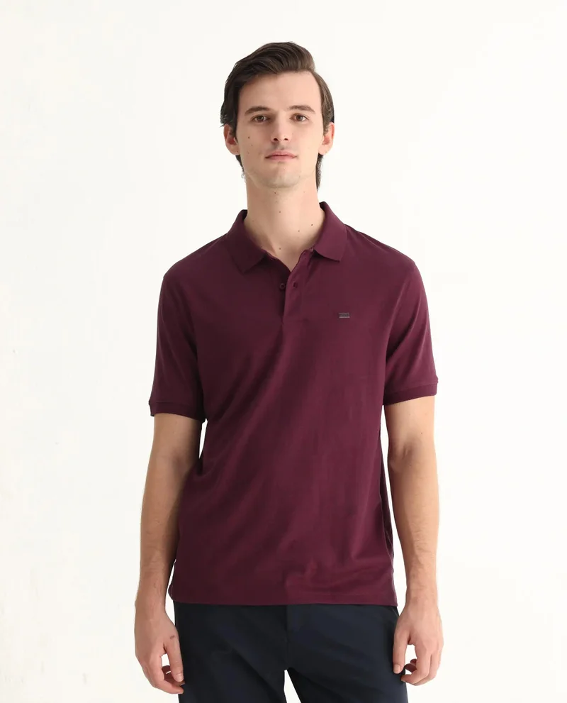 Rare Rabbit Men's Solid Regular Fit Cotton Polo